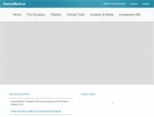 Tablet Screenshot of hansamedical.com